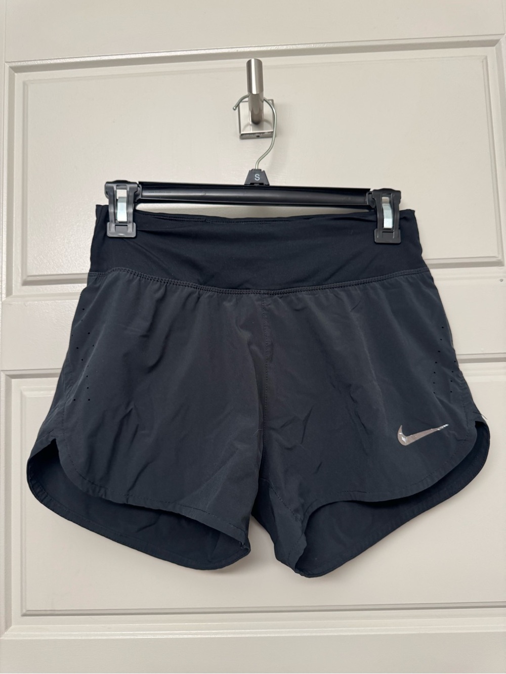 Nike Women’s Black Athletic Running Shorts with Reflective Swoosh